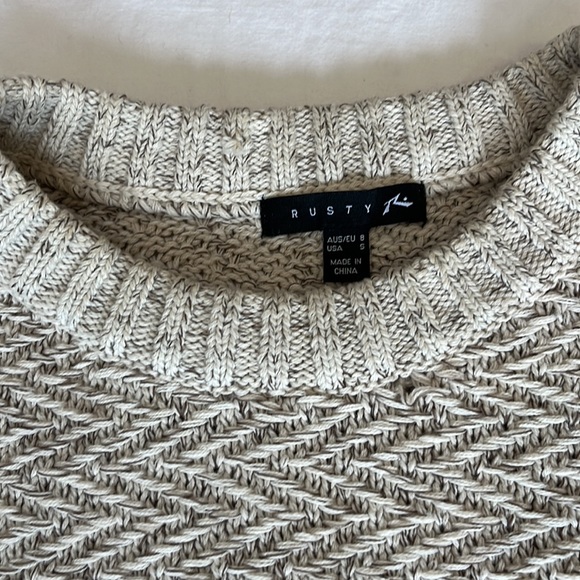 Rusty brand cream sweater. Threads of black and brown. Sz S. - Picture 2 of 2